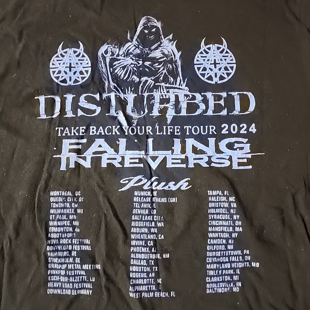 Disturbed "Take Back Your Life" Tour Concert t-shirt Size XL - Picture 5 of 5